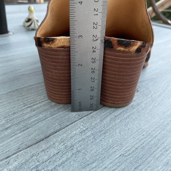 Madewell HARPER MULE Shoe Women’s Size 8 Leopard Calf Hair Stacked 3” Block Heel - Picture 5 of 12